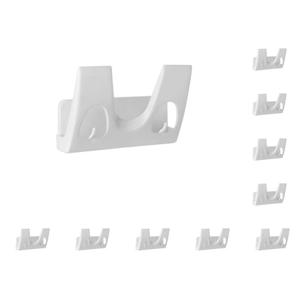 Juego de 10 soportes para tapas de ollas, autoadhesivos, para colgar en la pared, espátulas para colgar en el hogar, herramienta de cocina, estante sin perforaciones, color blanco