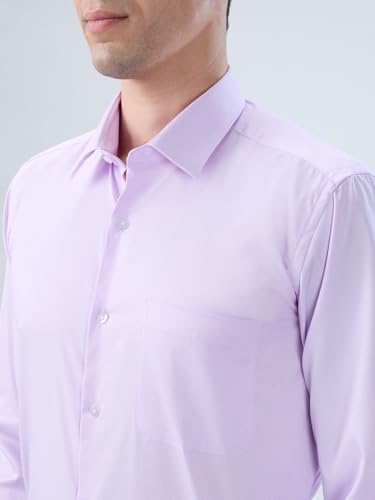 Image of Park Avenue Men Modern Slim Fit Structure Pattern Cotton Polyester Blend Semi Cutaway Collar Full Sleeve Formal Shirt