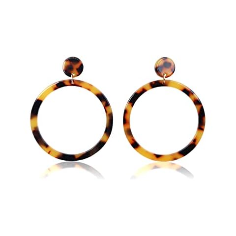 Women's Tortoise Shell Large Hoop Earrings | Fashionable and Lightweight Summer Hoop, Acetate, Acrylic, Resin, Gift, Gift for Her Cover