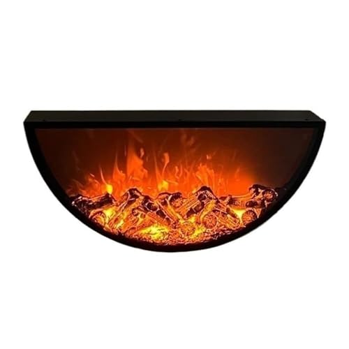 Recessed Electric Fireplace, Wall Mounted Semi Circular Decorative, Adjustable Flames 3D Fake Fire(80cm)