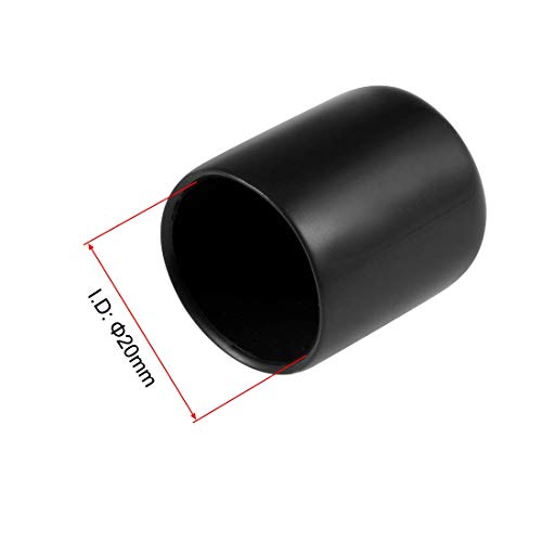 TA-VIGOR 10Pcs Rubber End Caps, 20mm ID Round Flexible Screw End Caps Thread Protectors - Image 3
