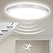 Produktbild Oraymin LED Deckenleuchte mit Bewegungsmelder, 24W 2400LM Deckenlampe mit bewegungsmelder, IP54 Wasserdicht Badezimmer lampe für Flur Treppe Garage Balkon Keller, Neutralweiß 4000K, Ø28.8cm