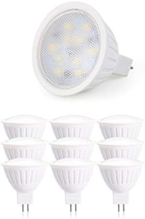 GU5.3 Base LED Light Bulb Dimmable 5W Spotlight,50W Halogen Equivalent, 120V MR16 Bi-Pin Base Warm White 2700K, Flood Light Bulb for Accent Lighting, Display Lighting, Track Lighting(Pack of 10)