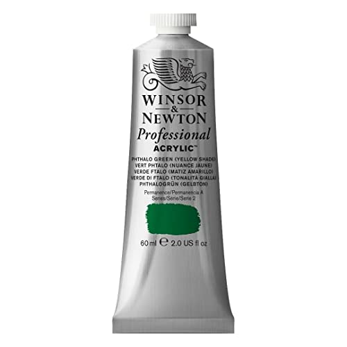Winsor & Newton 60 ml Professional Acrylic Colour - Phthalo Green Yellow Shade, green yellow phtalo, 60 ml (Pack of 1)