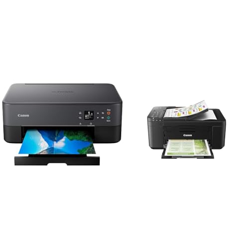Image of Canon PIXMA TS6420a All-in-One Wireless Inkjet Printer [Print,Copy,Scan], Black, Compatible with Alexa & PIXMA TR4720 Wireless Inkjet All-in-One Color Printer, Black