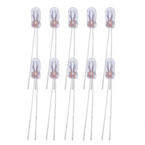 Lámpara De Instrumento De Automóvil T3 - Bulbas De Tablero Blancas Calientes De 12V | Glass De Cuarzo Auto Temperatura Resistente Al Indicador Auto Luz Lateral | Paquete De Bombilla De Clúster De