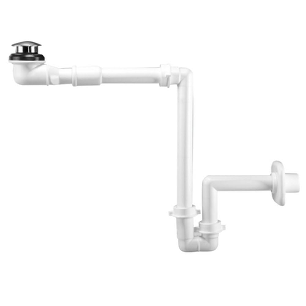 1 PZ SIFONE SALVASPAZIO PER LAVABO + PILETTA BASSA Bianco NextradeItalia Mod.FERX.DIATIE-LATXNN-NE