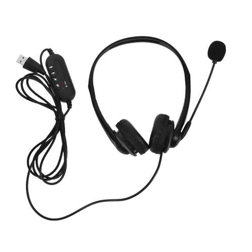 DIYEAH Auriculares USB con Micrófono Integrado para Oficina Cancelación De Ruido Control De Volumen y Silencio para Online y Videollamadas Profesionales