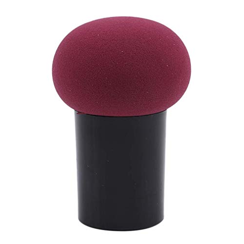 Borla de polvo de champiñones con mango esponja de maquillaje BB Cream Foundation Puff Beauty Egg, vino tinto Muy práctico y popular Útil y profesional