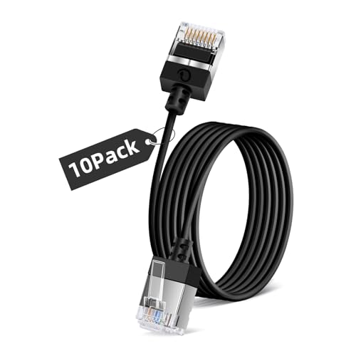 Câble Ethernet ultra fin Cat 6A lot de 10 pour réseau domestique fluide