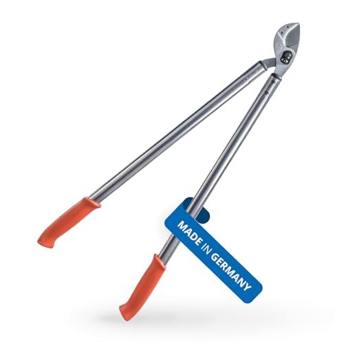 Original LÖWE 22 Profi Amboss Astschere 22.080 antihaftbeschichtet Stahlklinge mit Präzisionsschliff - scharfe und leichte Baumschere ideal zum Schneiden von Ästen Zweigen Bäumen Sträuchern, 80 cm