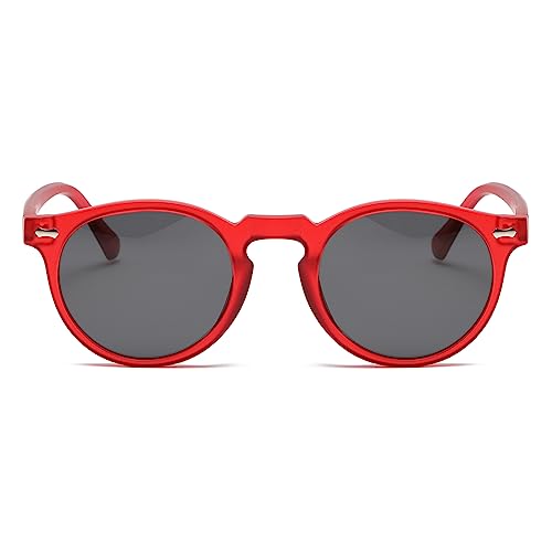 Image of Gleyemor Vintage Polarized Sunglasses for Men Round Sunglasses UV400 Protection Retro Hand-crafted Acetate Frame