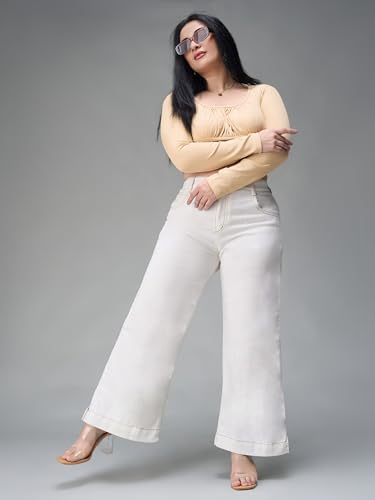 Image of Miss Chase A+ Women's Bootcut High Rise Regular-Length Stretchable Denim Shaping Jeans