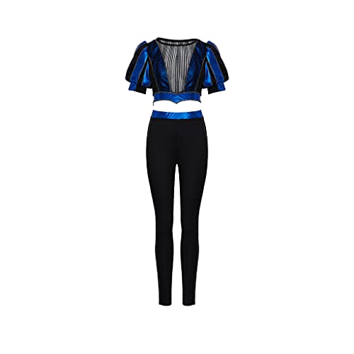 Saniplaycos Women's Six the Musical Cosplay Catherine Parr Costume Royal Blue Jumpsuit Suits