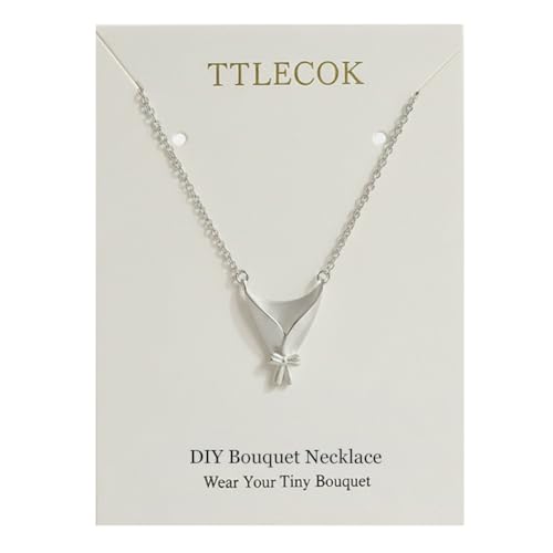 TTLECOK DIY Bouquet Necklace Wearable Mini Vase Jewelry Collection Chain Trendy Flower Holder Pendant to Insert Dried or Real Blooms