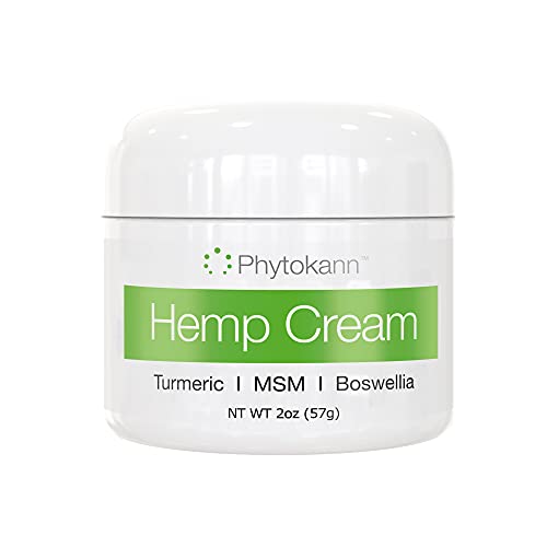 Hemp Cream - Natural Hemp Extract Cream for Back, Joint, and Muscle Support & Soreness. Made in USA with Hemp Oil & Hemp Extract, Turmeric, MSM, and Boswellia - 100% Natural