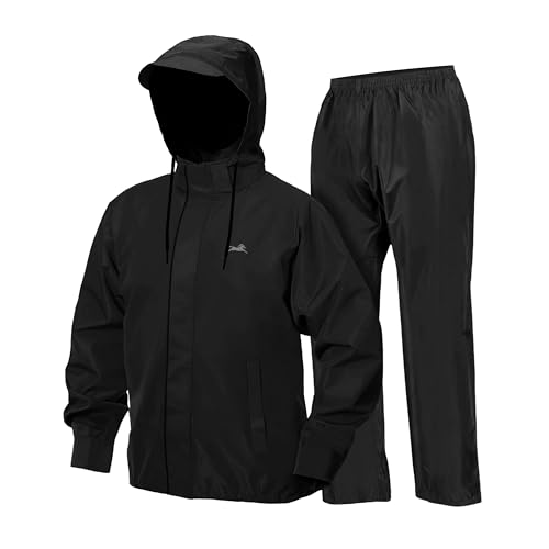 Image of TVS Unisex Double Layer Polyester Raincoat with Pant and Adjustable Drawcord for Hoodie