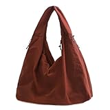 KAMEILONG Large Nylon Hobo Bag Women Crescent Shoulder Bag Vintage Tote Bag Casual Shopper Handbag for Women (Red 2)