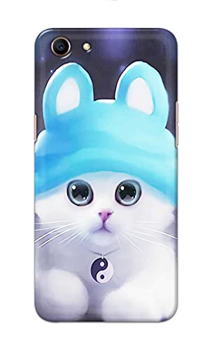 Image of Chinese Cutie Kitten Cat Big Eyes Lovely Girl Ears Hard Back Case Cover for Oppo A1 / Oppo A83, Oppo CPH1729 Back Cover -(J5) VNS2221