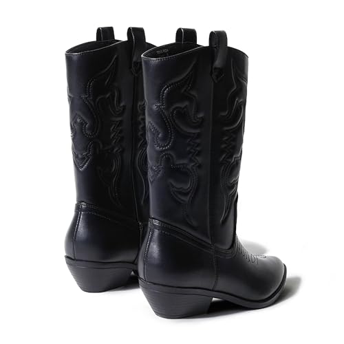 J. Adams Lasso Cowgirl Boots for Women - Mid Calf Low Heel Western Boot 5