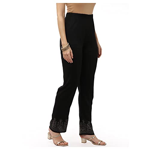 Image of BIBA Women Regular High Rise Acrylic Pants