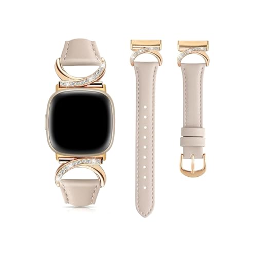 Correa de cuero compatible con Fitbit Versa 3 y Sense, perfecta para la oficina y eventos sociales