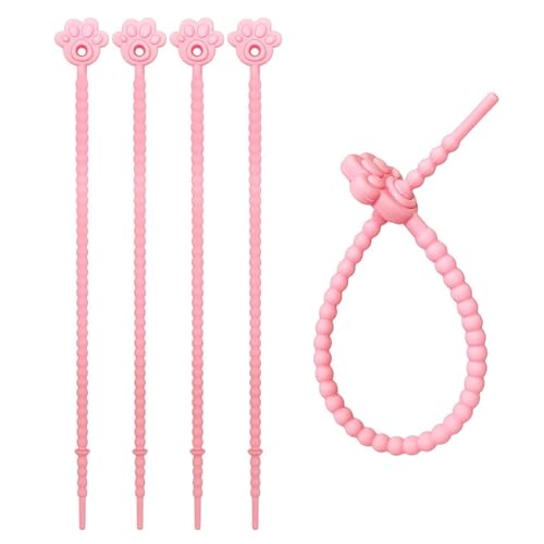 Bridas de silicona resistentes y versátiles, 5 unidades, portátiles, reutilizables, con color elegante para artículos del hogar