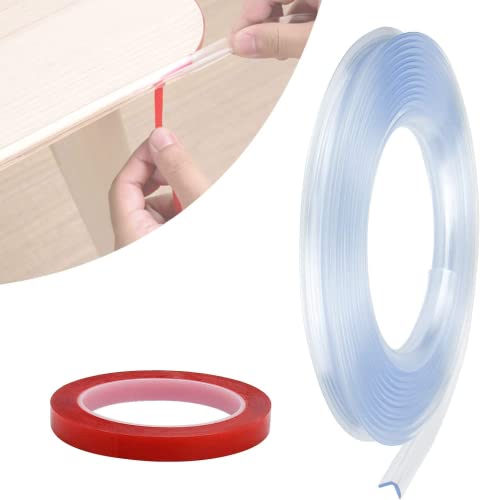 Kantenschutz, 6M Kantenschutz Baby Transparent, Stoßschutz Baby Ecken kantenschutz aus Silikon, Transparent Tischkantenschutz Mit Doppelseitigem Klebeband, Geeignet für Schränke, Tische, Schubladen Cover