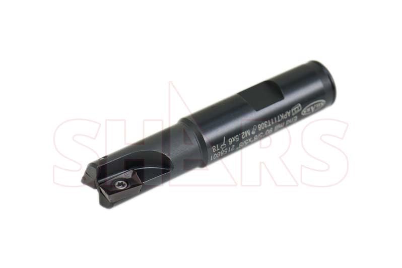 Image of Shars 5 /8 inch 90 Degree Square Shoulder Indexable End Mill with 2 PCS of APKT 11T308 Insert 404-2408W+404-6540(2) P[