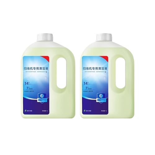 2 Unidades De Líquido Limpiador Especial For Aspiradoras Y Barredoras De 1000 Ml, Compatible Con Ecovacs X1/X2/T10/N9+/X5/X8/T20/30/X1S/T50/80