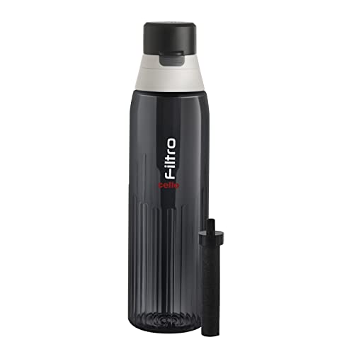 Image of CELLO Filtro Premium Filter Water Bottle with With Activated Carbon Filter for Camping, Hiking & Travel, 1000ml, Black