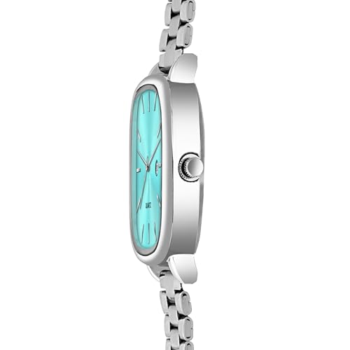 Image of Acnos Luxury Square Dial Quartz Watch for Men & Women - Stainless Steel Bracelet, Minimalist Analog Wristwatch with Date Window Pack of 1