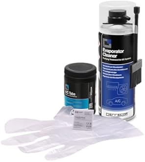 ERRECOM Cleaning Kit for Air Conditioners, includes Evaporator Cleaner PRO Air Conditioner Cleaner with Hard Bristle Dispenser Brush, A/C Tabs 40 Air Conditioner Tabs, long-lasting effect, Gloves