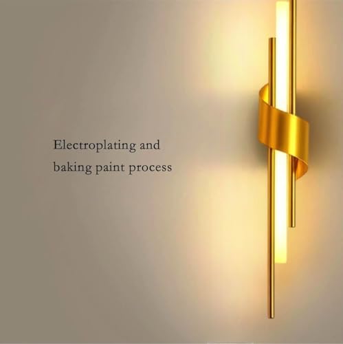Image of Groeien 12w Modern LED Long Wall Sconce Gold Spiral Beam Acylic Wall Light for Bedroom Living Room Corridor Lighting Fixtures Wall Mount(Spiral Beam, 1)