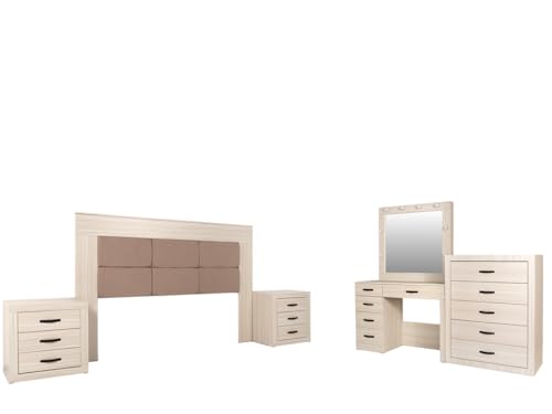 Lista de Recamaras Baratas Cdmx favoritos de las personas. 42 Kessa Recamara KS 5 Piezas Anna - Blanco