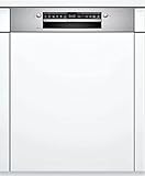Bosch SGI4HTS31E Serie 4 Geschirrspüler Teilintegriert, 60 cm breit, Besteckkorb, Silence Programm besonders leise, Extra Trocknen auf Knopfdruck, Rackmatic höhenverstellbarer Oberkorb