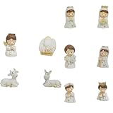 Heoscus Weihnachtskrippenfiguren Heilige Familie Figur Mit Esel Krippenfigur Tischdekoration Religiöse Weihnachtsdekorationen Heilige Familie Harzfigur Statue Mit Stall