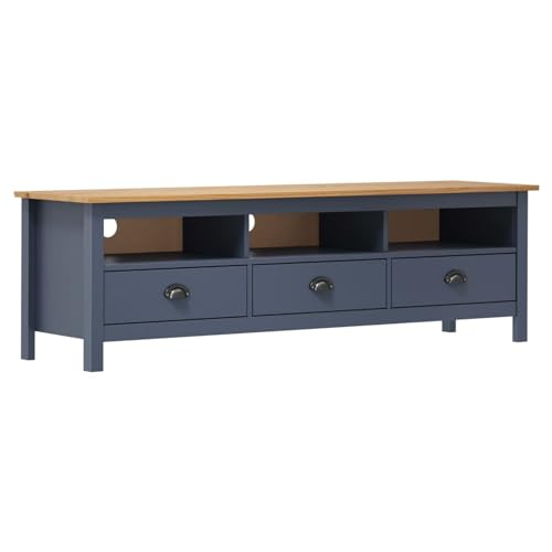 Juroupi Mueble de TV Hill Madera Maciza de Pino Gris 158x40x47 cm Muebles de Salon TV Muebles TV Salon Mueble para TV Mueble TV