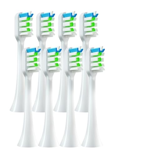 8個の交換用ブラシヘ??ッド、SOOCAS、X3S/X3U/X5ソニック電動歯ブラシソフト毛に対応(8 white)