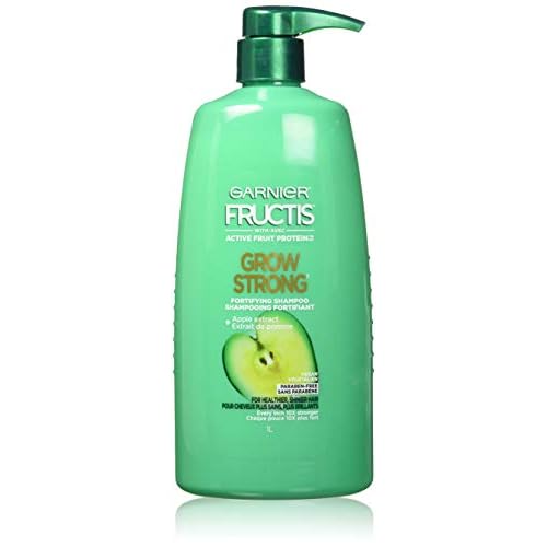 Garnier Fructis Grow Strong, Fortifying Shampoo, For Stronger Hair, with Apple Extract and Ceramide, Paraben-Free, 1L, Packaging May Vary