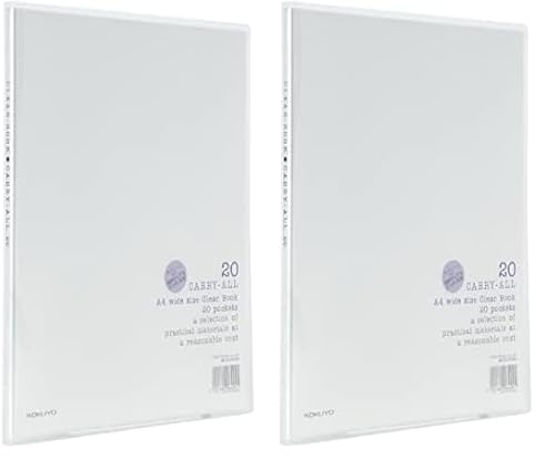 コクヨ ファイル クリアファイル キャリーオール 固定式 A4ワイド 20ポケット 透明 ラ-3T (× 2)