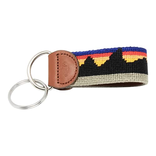Image of Leather Hand-Stitched Needlepoint Key Fob or Key Chain