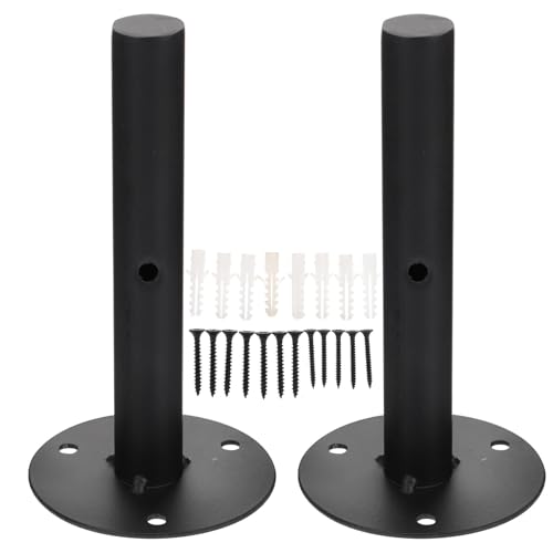 SHOWERORO Soportes de Pared de Hierro para Estantes 2 Piezas Diseño Triangular Tubo Redondo de 15 CM Pintados para Evitar Oxidación Ideales para Cocina Baño y Bricolaje Doméstico