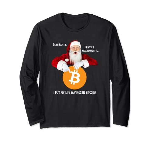Caratterizzato da un divertente Babbo Bitcoin Graphic indossare questo per il vostro prossimo brutto maglione party!