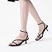 SHMCH Black Strappy Heels Kitten Heels for Women Square Toe Thong Ankle Strap Heels Fashion Comfort Dress Shoes Black Heels 9.5