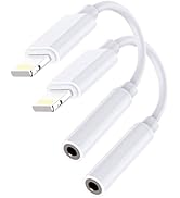 [Apple MFi Certified] Lightning to 3.5 mm Headphone Jack Adapter, 2 Pack Headphone Adapter Dongle...