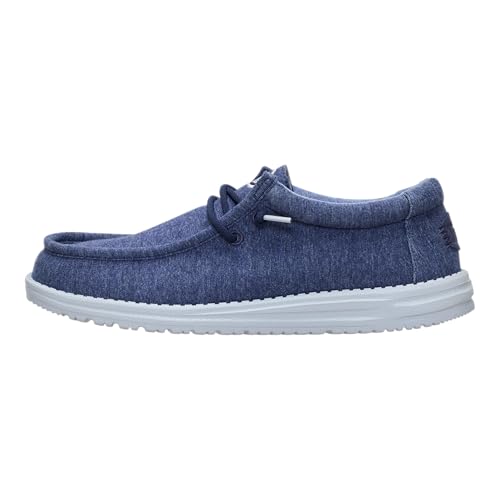 Image of HEYDUDE Men's Wally Stretch Jersey Slip On Shoes | Lightweight Comfortable Travel Loafers with Elastic Laces