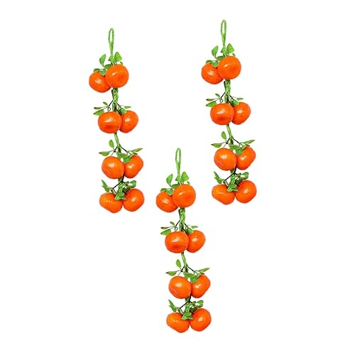 SOLUSTRE 1 Juego 1 Juego De Simulación De Naranjas Colgantes con Cuerda Frutas Naranjas Frutas Falsas Accesorios para Fotos Adornos De Frutas De Simulación Accesorios para 3 Piezas