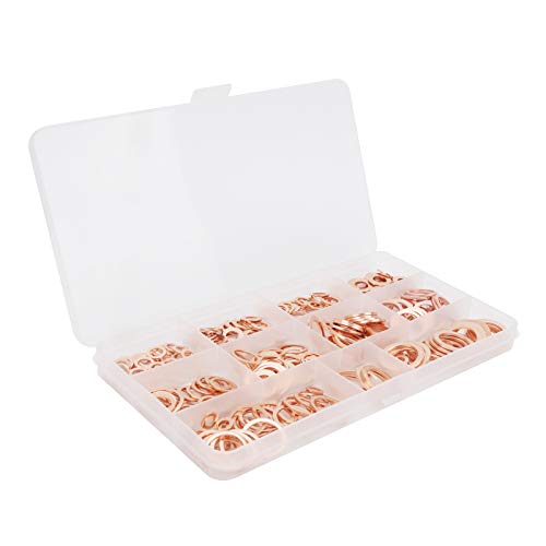 Miniatura 7 de Juego surtido de 300 piezas de arandelas metálicas planas de cobre rojo M5-M16