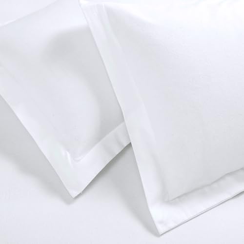 Image of Superior Rome Flannel Cotton Duvet Set, Soft Brushed Duvet Cover, Modern Farmhouse Bedding, Basics, Comforter or Duvet Insert Cover, Includes; Duvet Cover, Pillow Sham, Twin, Solid White